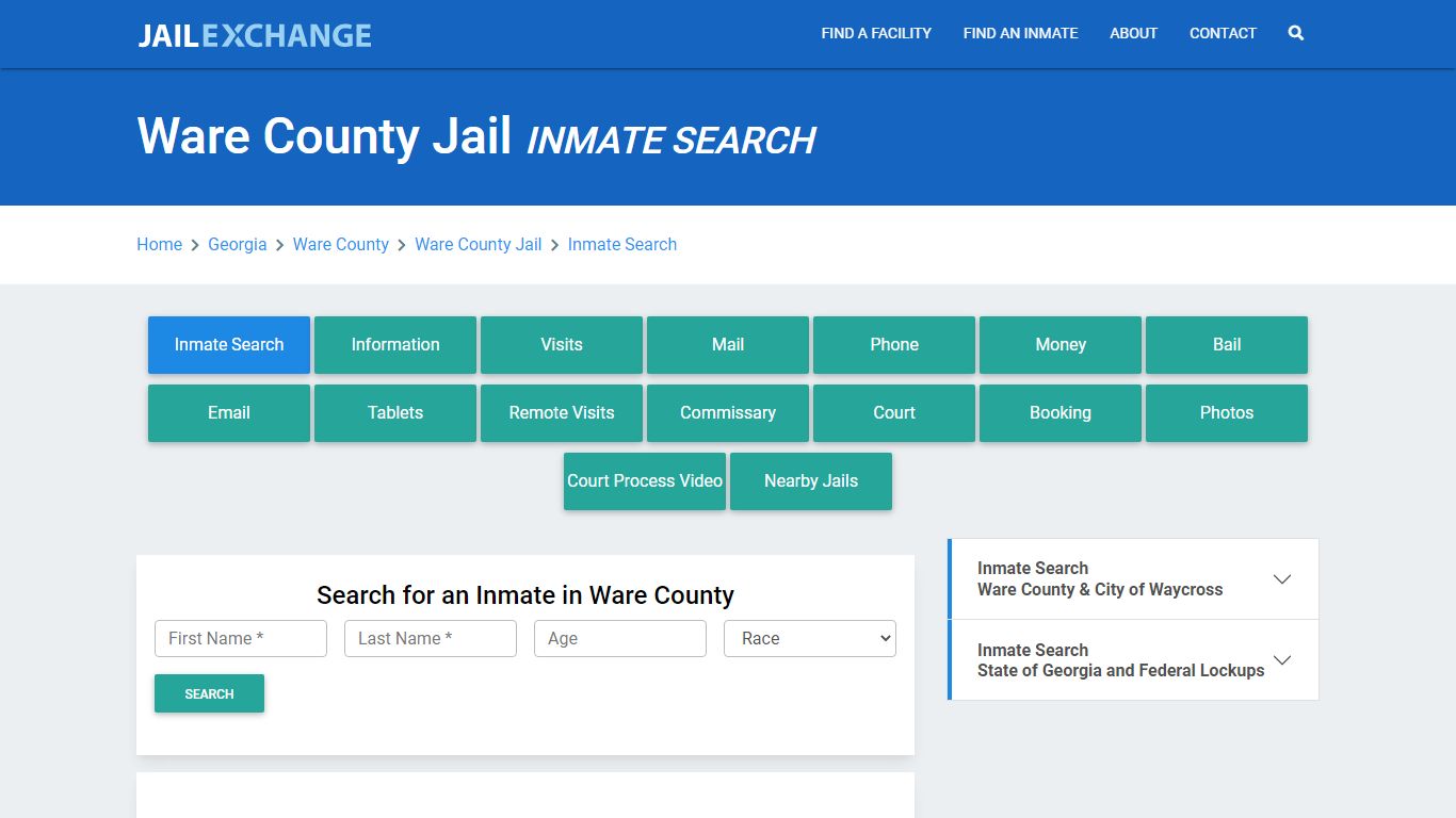 Ware County Jail, GA Inmate Search: Roster & Mugshots - Jail Exchange